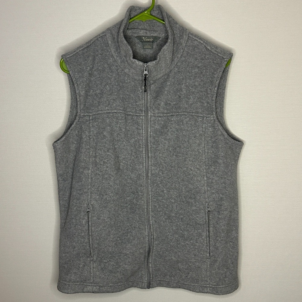 Natural Reflections Womens‎ Gray Fleece Full Zip Vest L Gorpcore Fall Neutral